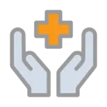 hands holding a cross icon